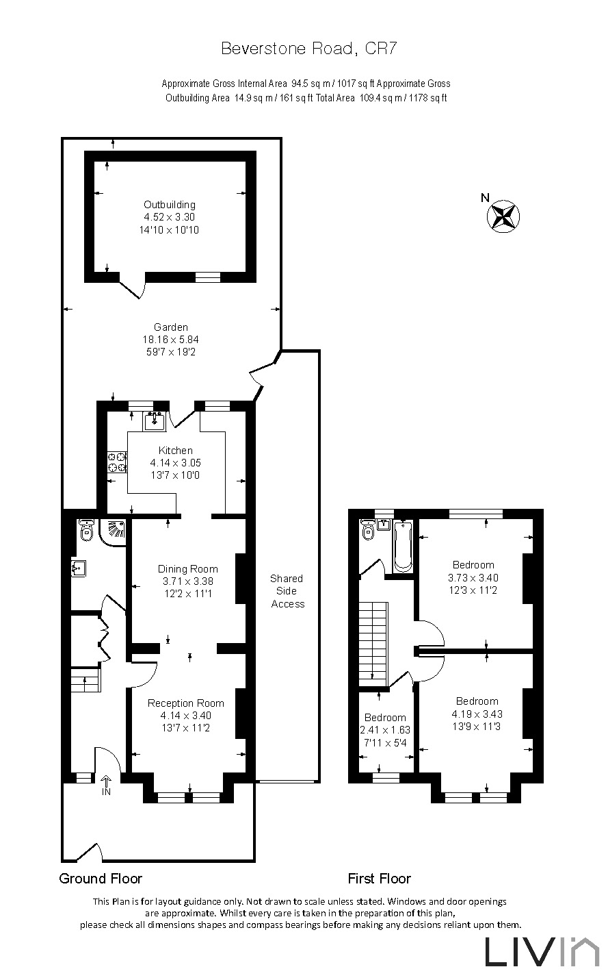 3 bed terraced house for sale in Beverstone Road, Thornton Heath - Property floorplan