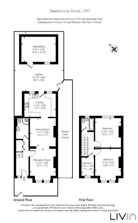 3 bed terraced house for sale in Beverstone Road, Thornton Heath - Property floorplan