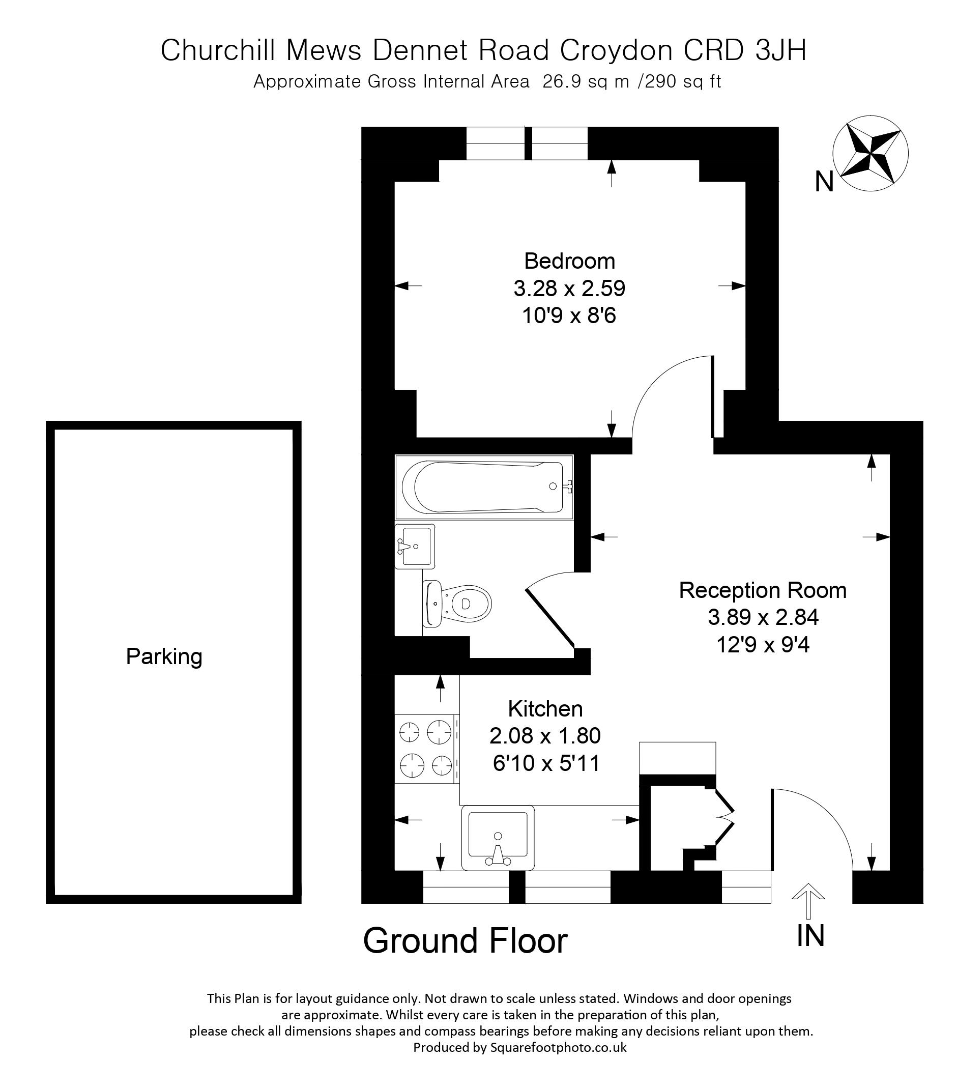 1 bed apartment for sale in Dennett Road, Croydon - Property floorplan