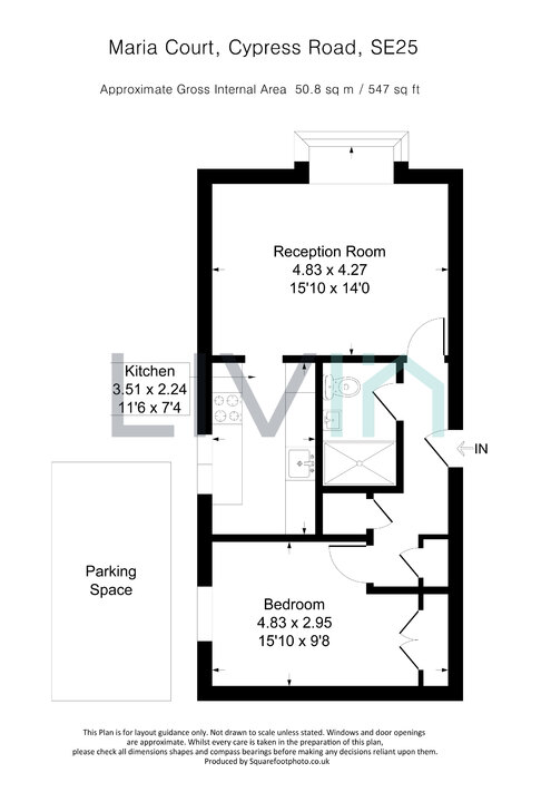 1 bed apartment for sale in Cypress Road, London - Property floorplan