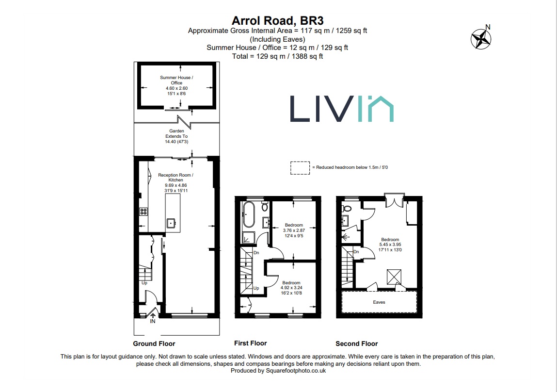 3 bed terraced house for sale in Arrol Road, Beckenham - Property floorplan