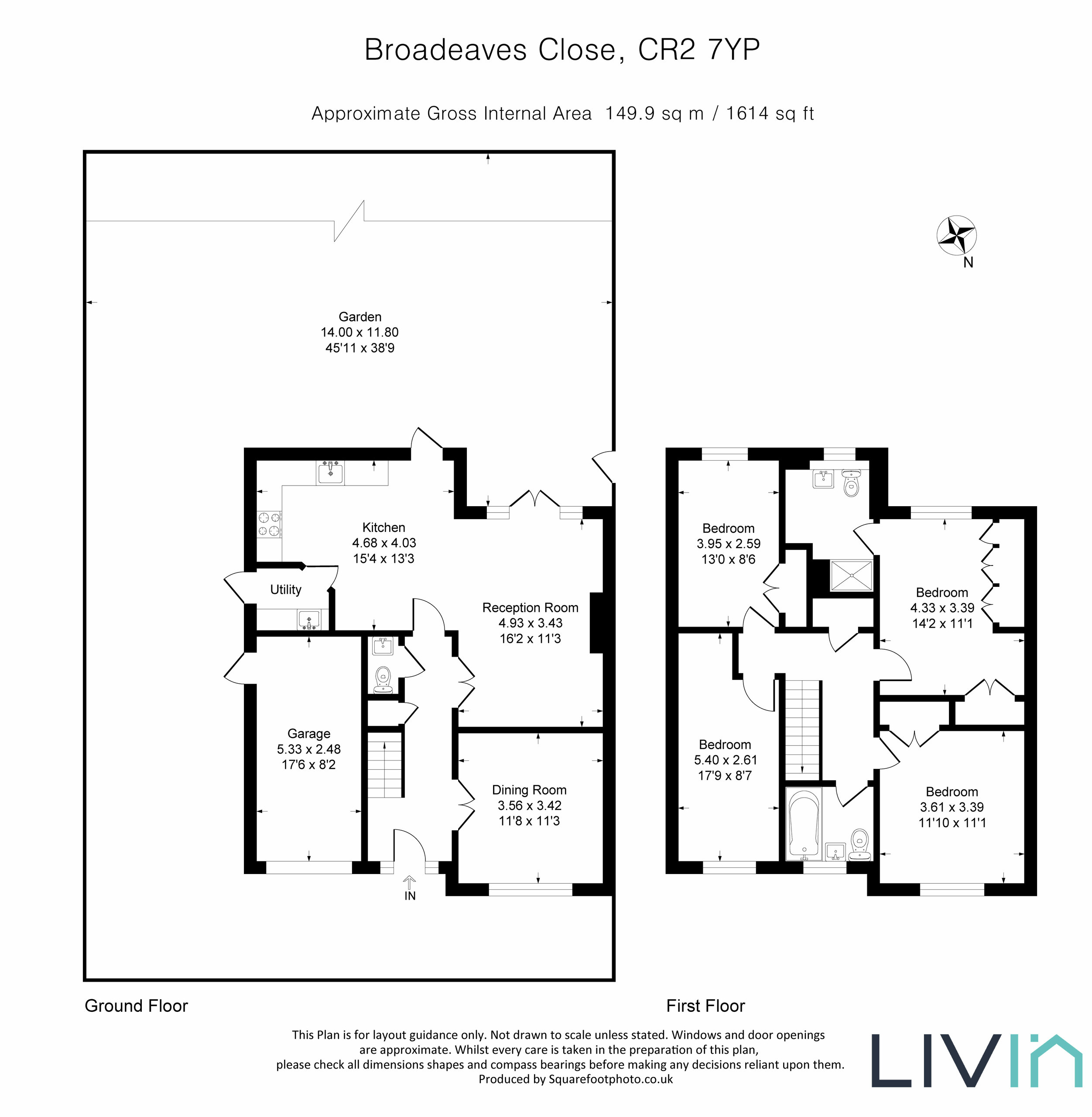 4 bed detached house for sale in Broadeaves Close, South Croydon - Property floorplan