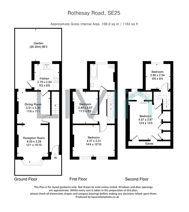 4 bed terraced house for sale in Rothesay Road, London - Property floorplan