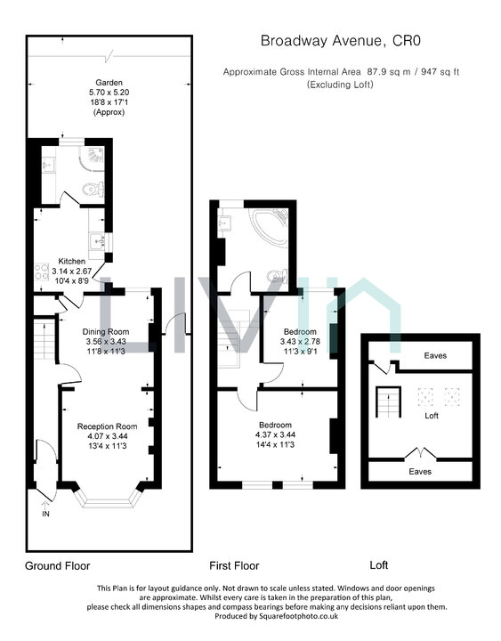 2 bed semi-detached house for sale in Broadway Avenue, Croydon - Property floorplan