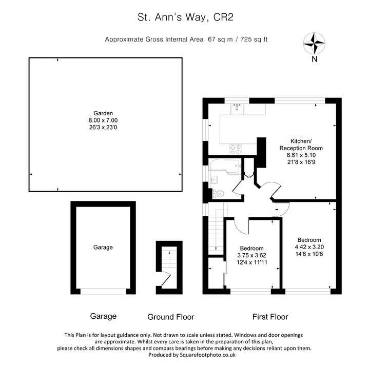 2 bed apartment for sale in St. Anns Way, South Croydon - Property floorplan