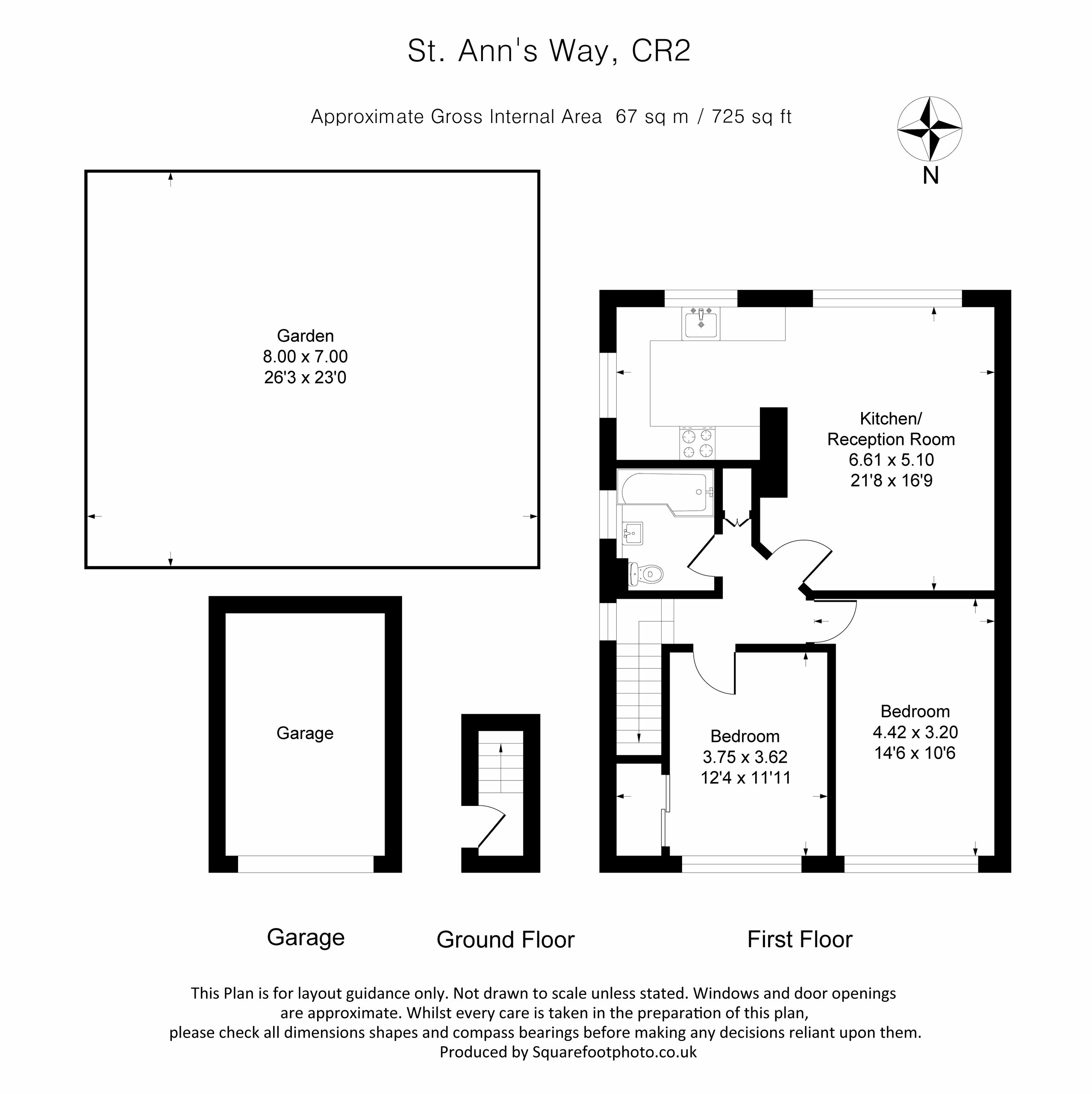 2 bed apartment for sale in St. Anns Way, South Croydon - Property floorplan