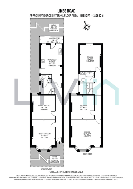 3 bed house for sale in Limes Road, Croydon - Property floorplan