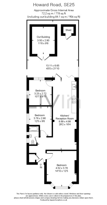 3 bed apartment for sale in Howard Road, London - Property floorplan