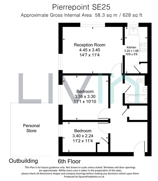 2 bed apartment for sale in Ross Road, London - Property floorplan