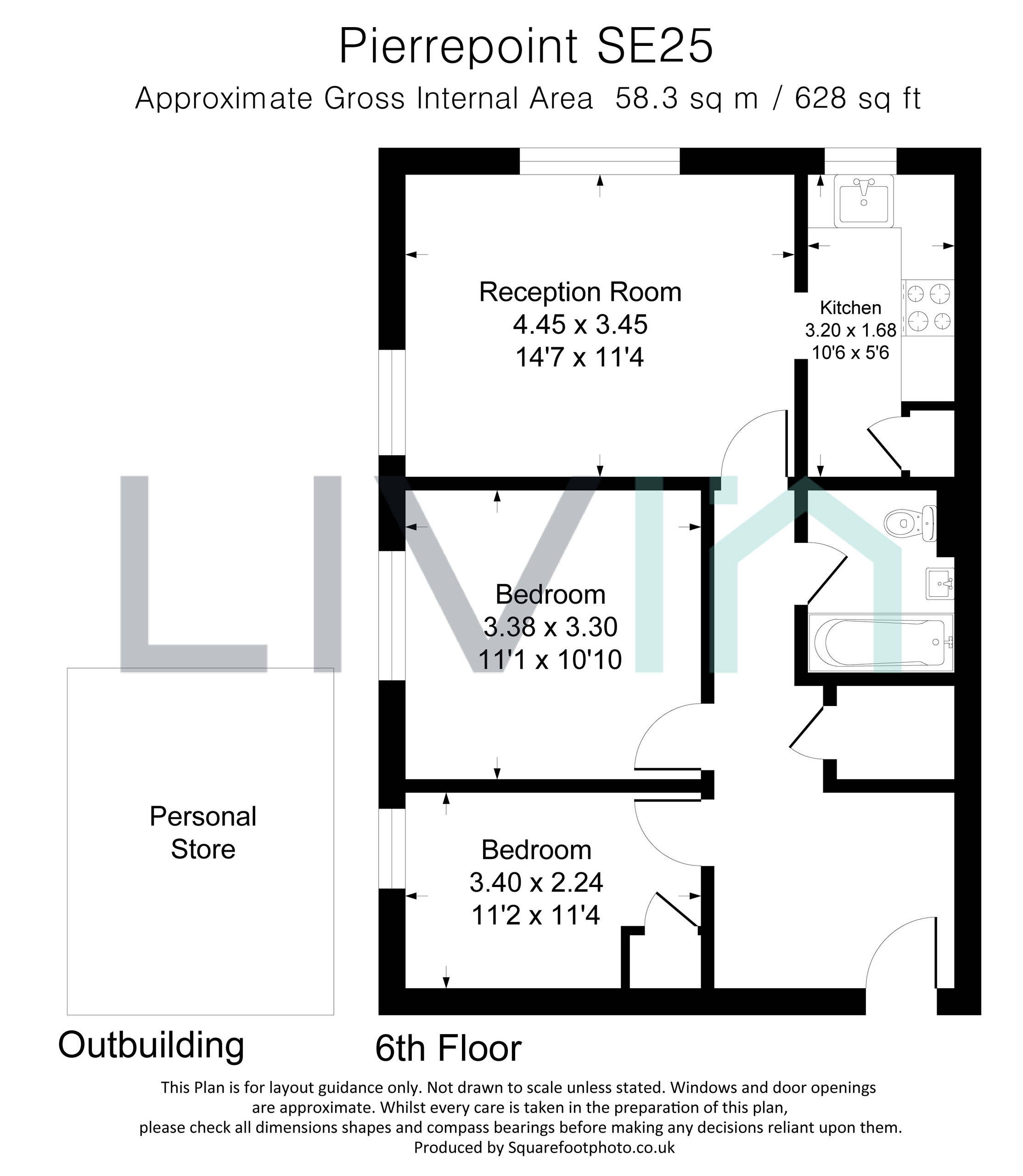 2 bed apartment for sale in Ross Road, London - Property floorplan