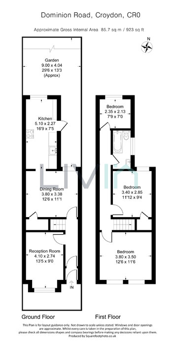 3 bed terraced house for sale in Dominion Road, Croydon - Property floorplan