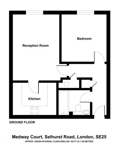 1 bed apartment to rent in Medway Court, London - Property floorplan