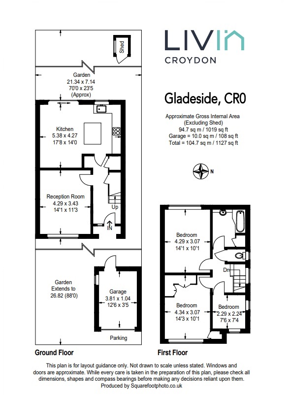3 bed semi-detached house to rent in Gladeside, Croydon - Property floorplan