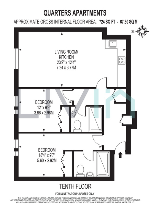 2 bed apartment to rent in Wellesley Road, Croydon - Property floorplan