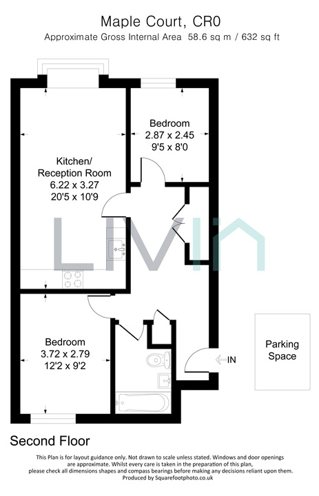 2 bed apartment for sale in Lower Coombe Street, Croydon - Property floorplan