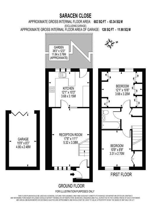 2 bed house for sale in Saracen Close, Croydon - Property floorplan