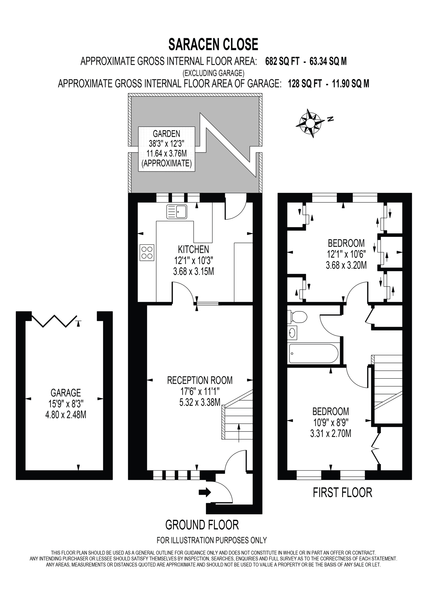 2 bed house for sale in Saracen Close, Croydon - Property floorplan