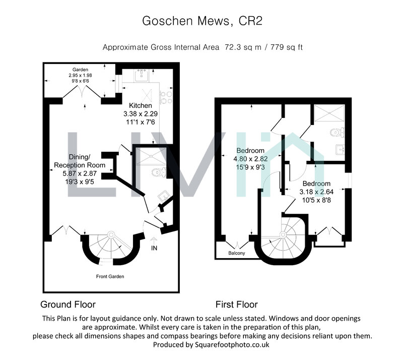2 bed end of terrace house for sale in Goschen Mews, Selsdon - Property floorplan