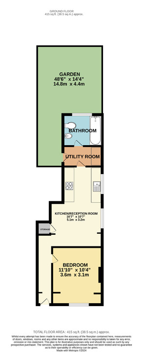 1 bed apartment for sale in Mitcham Road, Croydon - Property floorplan