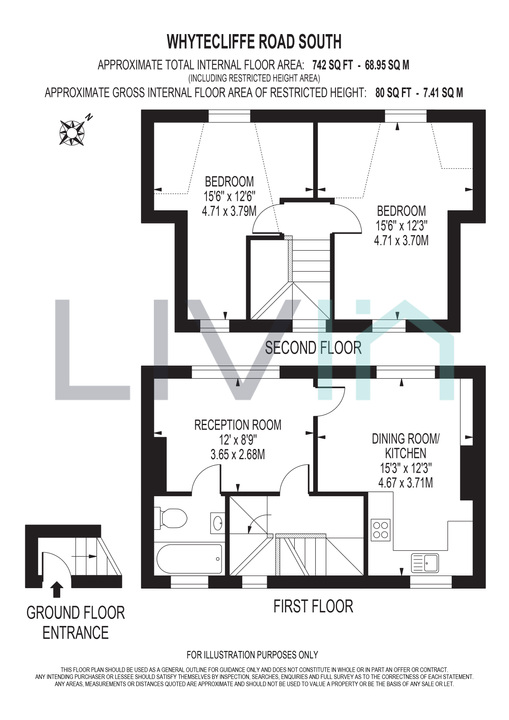 2 bed apartment to rent in Whytecliffe Road South, Purley - Property floorplan