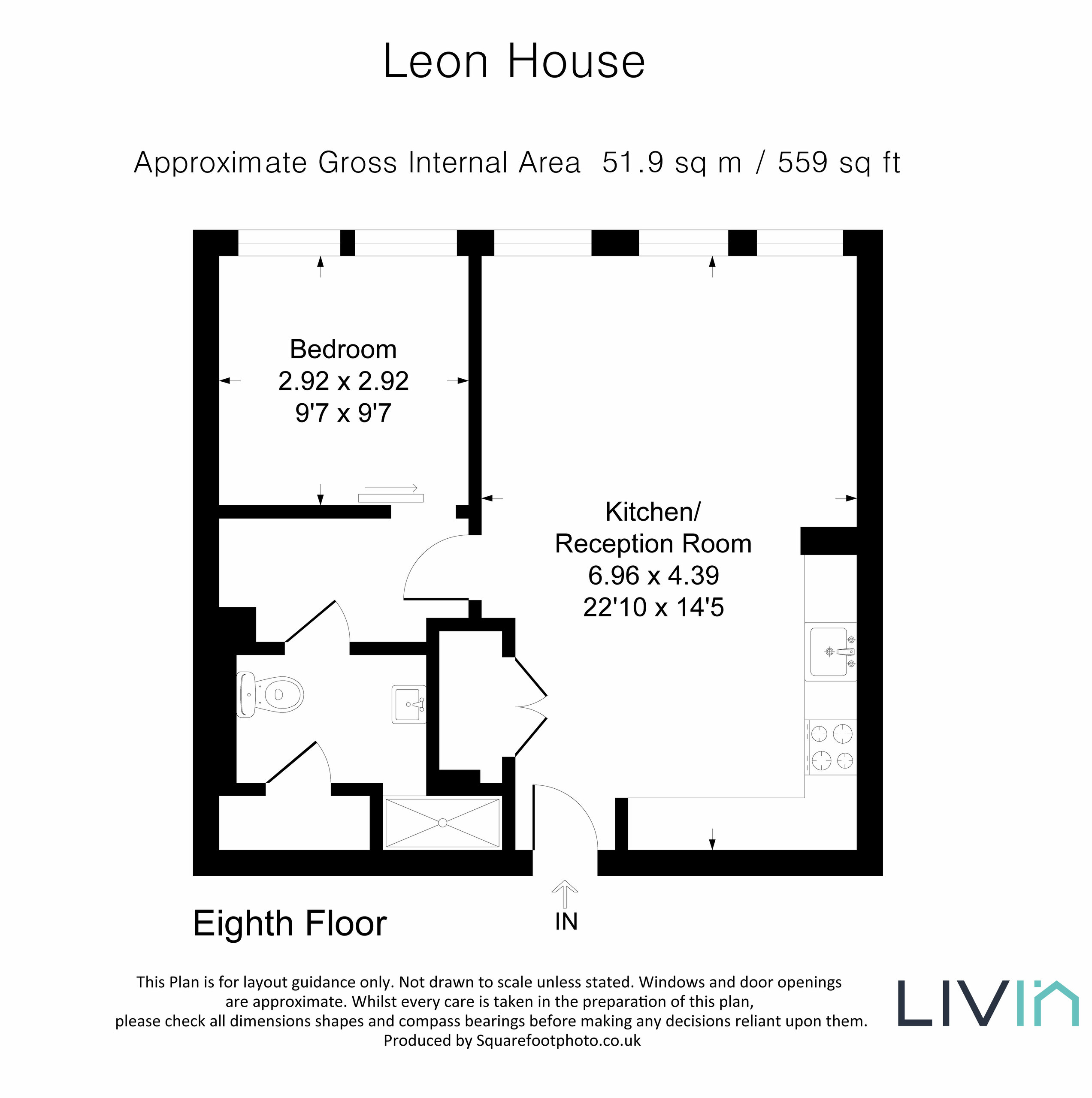 1 bed apartment for sale in High Street, Croydon - Property floorplan