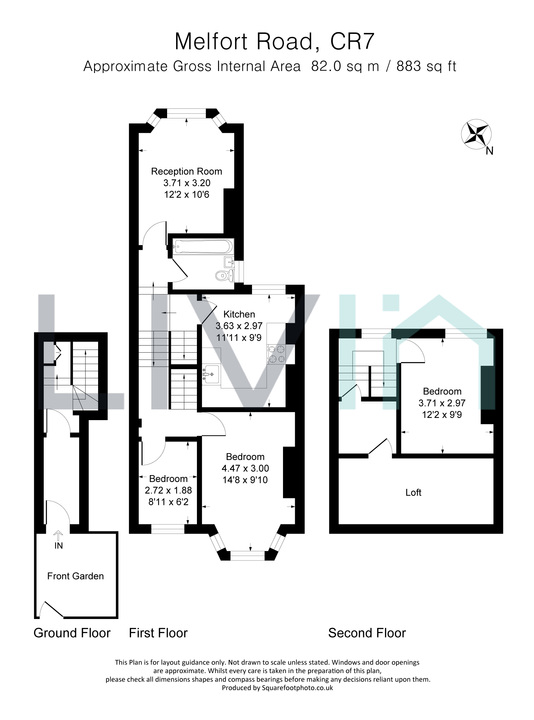 3 bed apartment for sale in Melfort Road, Thornton Heath - Property floorplan