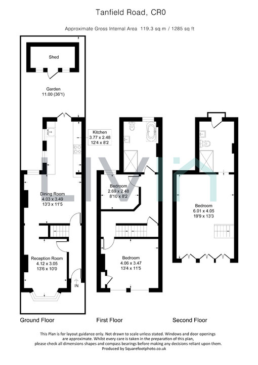 3 bed end of terrace house for sale in Tanfield Road, Croydon - Property floorplan