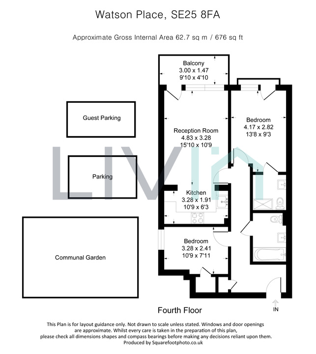 2 bed apartment for sale in Watson Place, South Norwood - Property floorplan