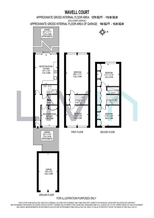 4 bed town house to rent in Wavell Court, Croydon - Property floorplan