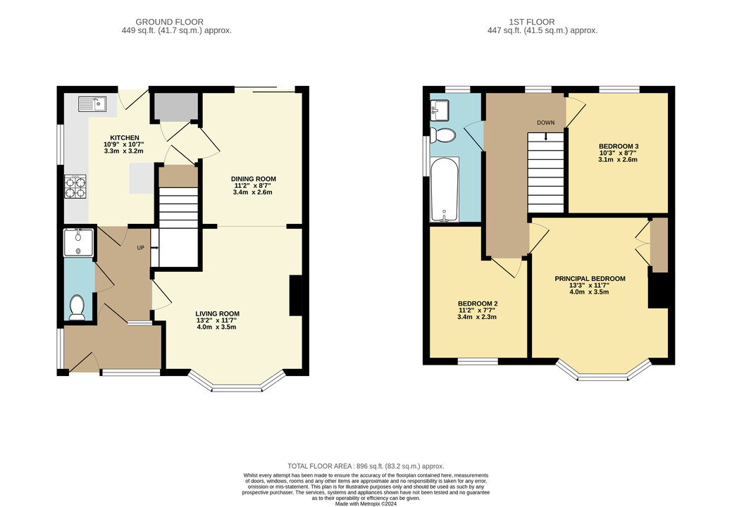 3 bed semi-detached house for sale in Violet Lane, Croydon - Property floorplan