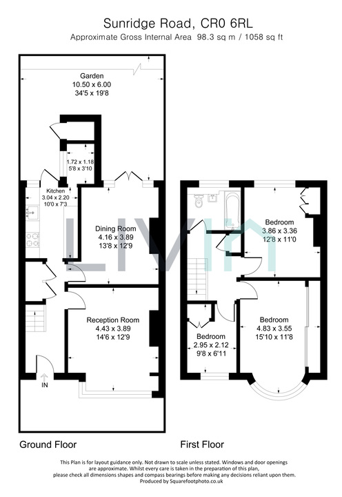 3 bed terraced house for sale in Sundridge Road, Croydon - Property floorplan