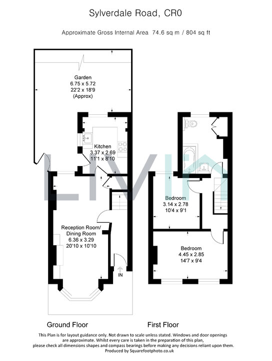 2 bed semi-detached house for sale in Sylverdale Road, Croydon - Property floorplan