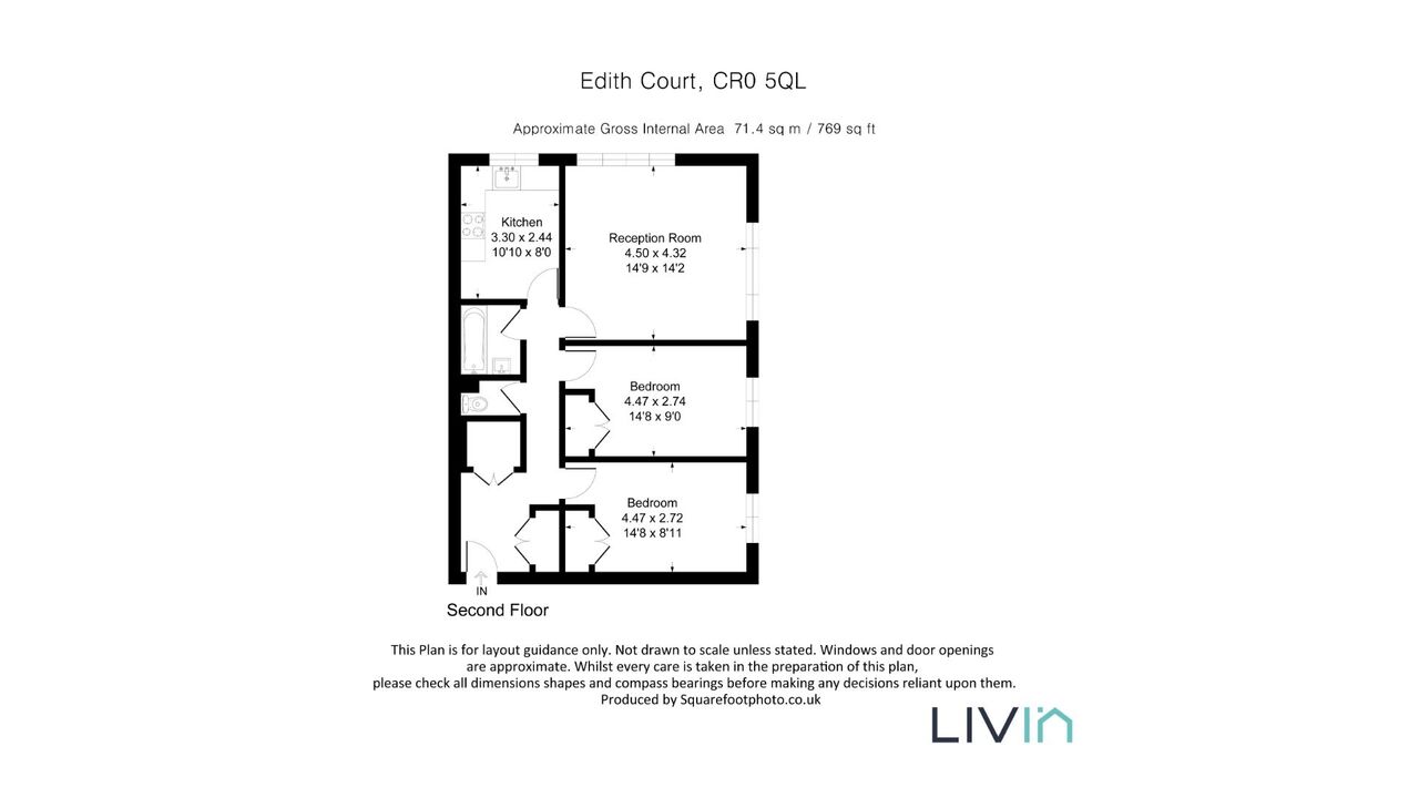 2 bed apartment to rent in Edith Court, Croydon - Property floorplan