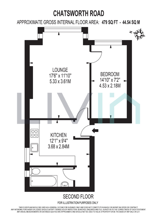 1 bed apartment for sale in Chatsworth Road, Croydon - Property floorplan