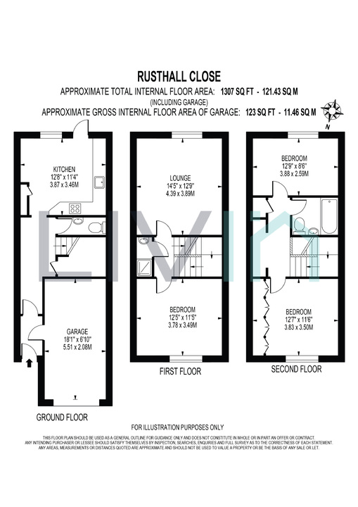 3 bed terraced house for sale in Rusthall Close, Croydon - Property floorplan