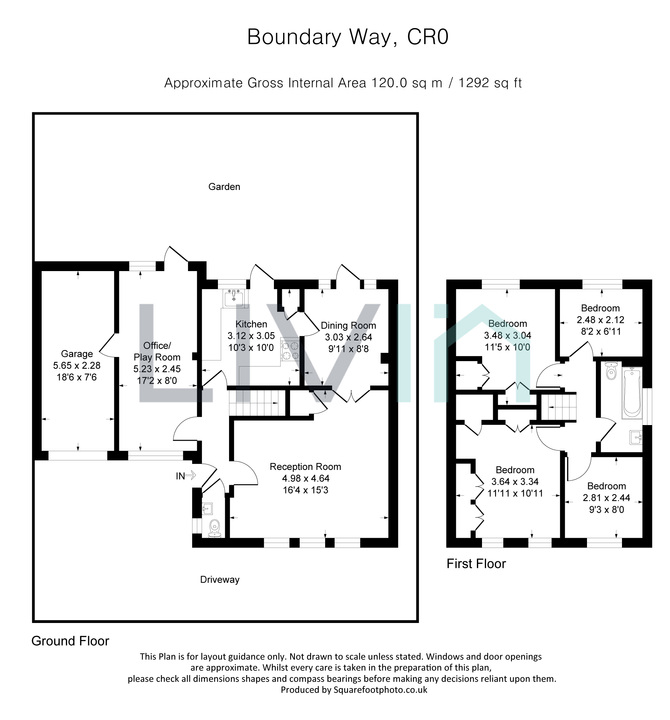 4 bed detached house for sale in Boundary Way, Croydon - Property floorplan