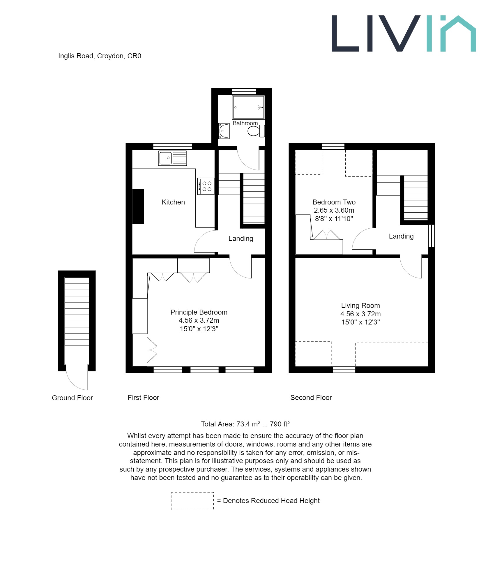 2 bed apartment for sale in Inglis Road, Croydon - Property floorplan
