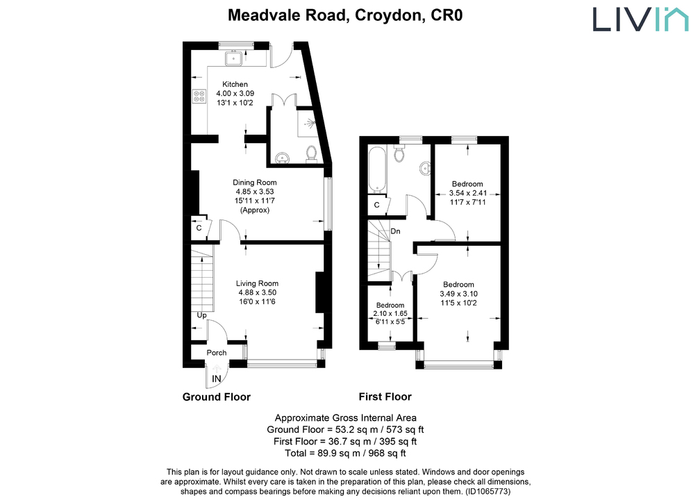 3 bed end of terrace house for sale in Meadvale Road, Croydon - Property floorplan