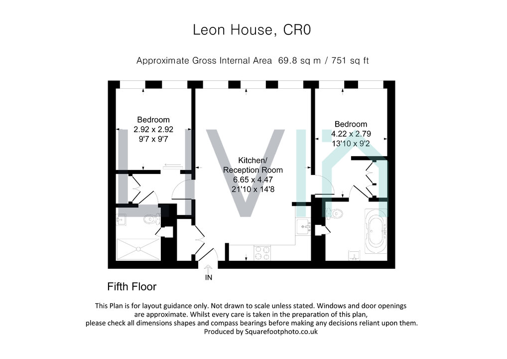 2 bed apartment for sale in High Street, Croydon - Property floorplan