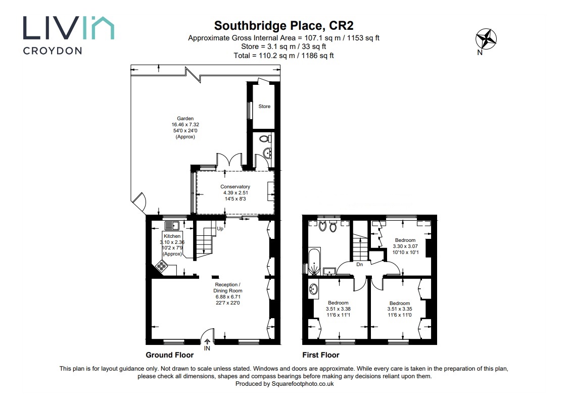 3 bed detached house for sale in Southbridge Place, Croydon - Property floorplan