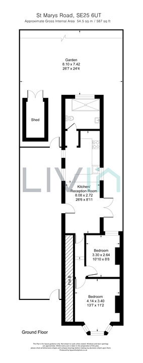 2 bed maisonette for sale in St. Mary's Road, London - Property floorplan