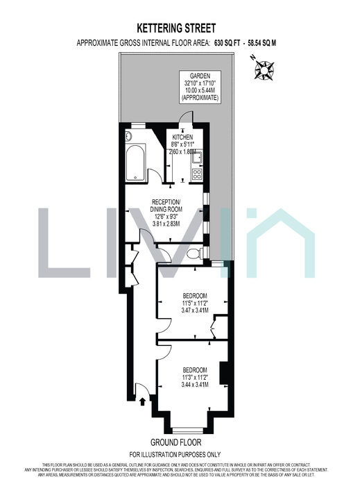 2 bed maisonette for sale in Kettering Street, London - Property floorplan