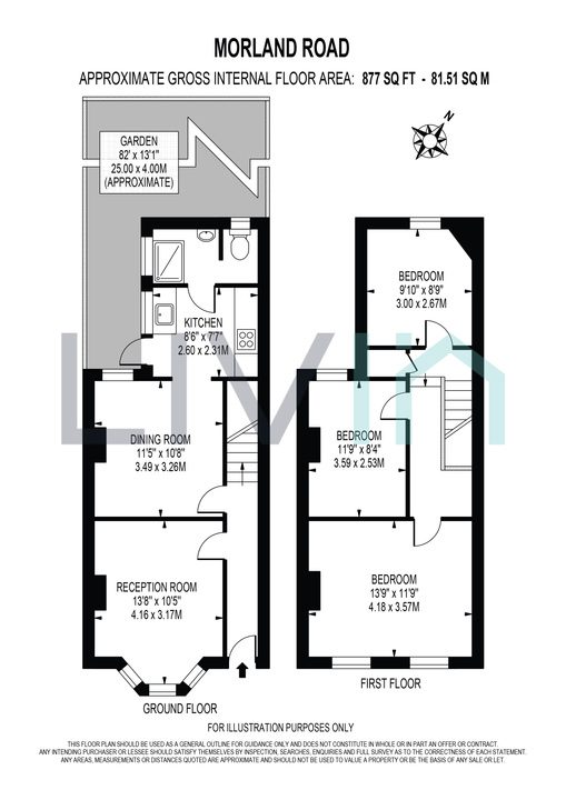 3 bed house for sale in Morland Road, Croydon - Property floorplan