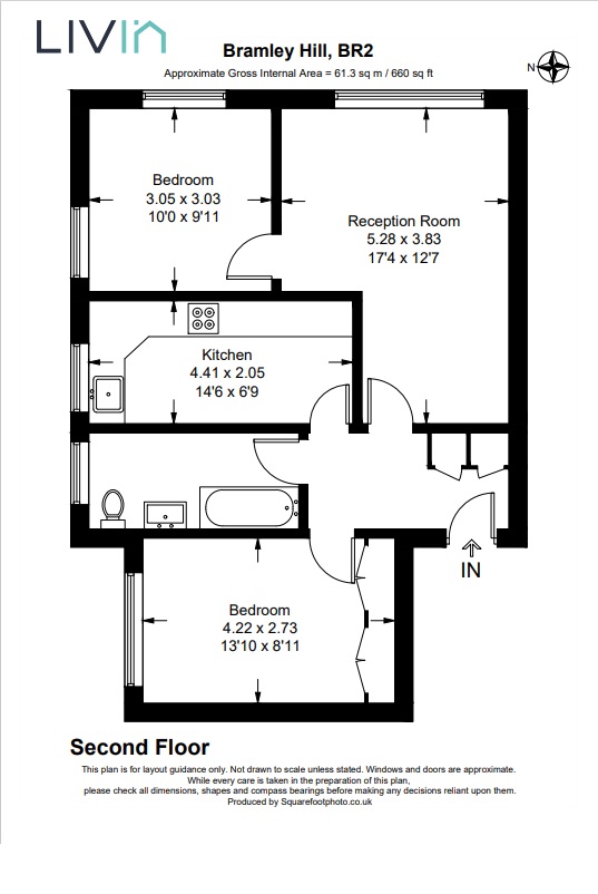 2 bed apartment to rent in Bramley Hill, South Croydon - Property floorplan