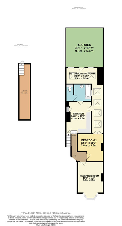 1 bed apartment for sale in St. Saviours Road, Croydon - Property floorplan