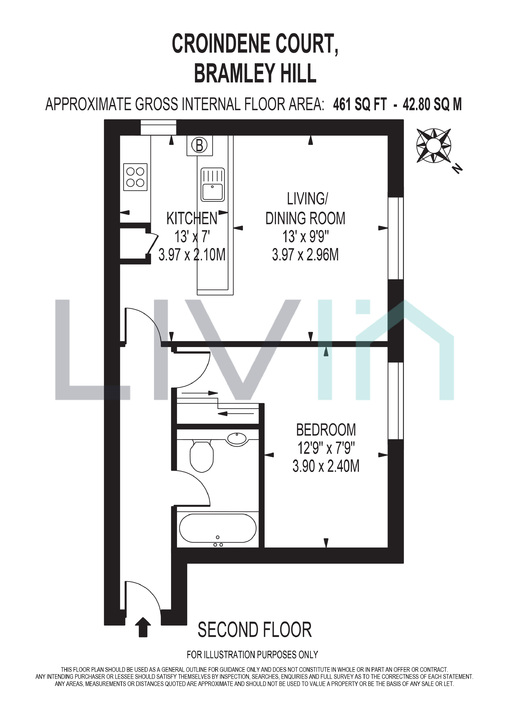 1 bed apartment for sale in Croindene Court, South Croydon - Property floorplan