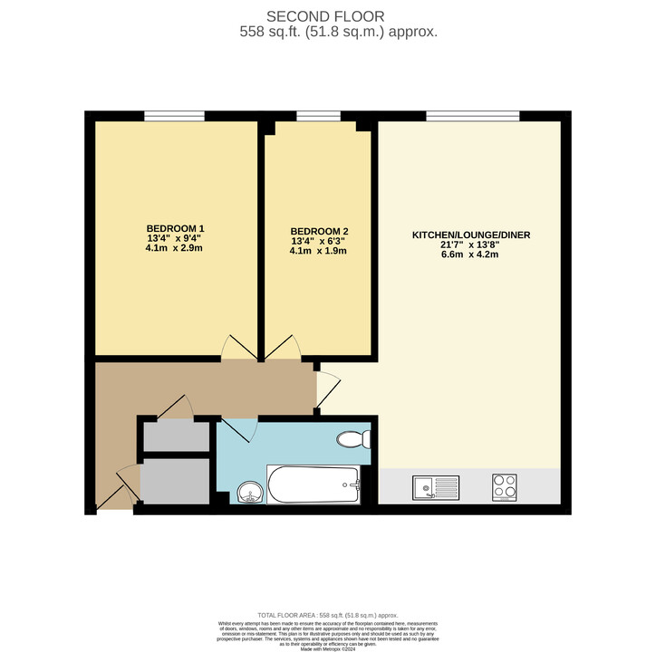 2 bed apartment for sale in Meadowbridge Court, Croydon - Property floorplan