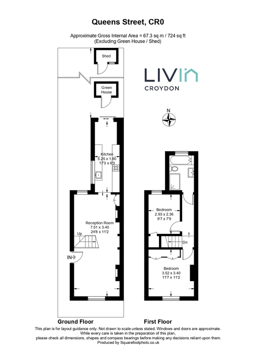 2 bed semi-detached house for sale in Queen Street, Croydon - Property floorplan