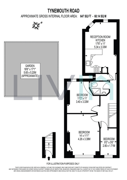 3 bed maisonette for sale in Tynemouth Road, Mitcham - Property floorplan