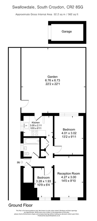 2 bed apartment for sale in Swallowdale, South Croydon - Property floorplan